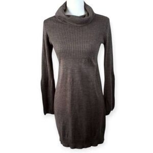 EVEN GRAY COWL-NECK SWEATER DRESS SZ.M EUC.